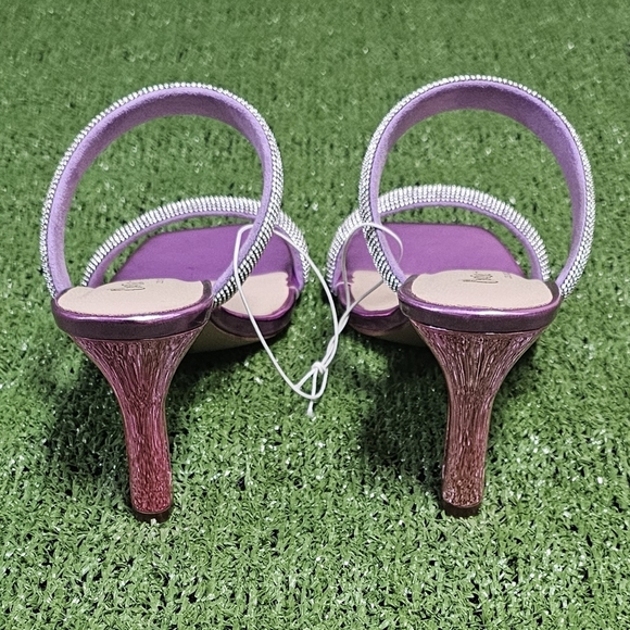 CHASE & CHLOE | ARABELLA EMBELLISHED DOUBLE STRAP METALLIC HEELS - NWOT! - Picture 12 of 16